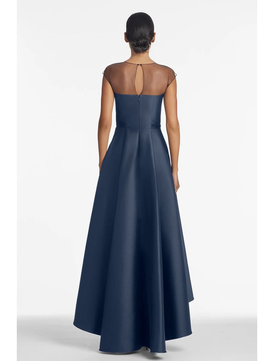 A-Line Wedding Guest Party Evening Dress Elegant Dress Asymmetrical Sleeveless Jewel Neck Fall Wedding Guest Satin