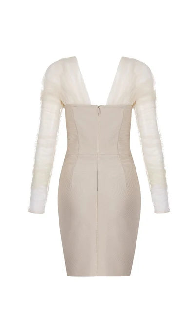 Strapless Long Sleeve Prom Dress