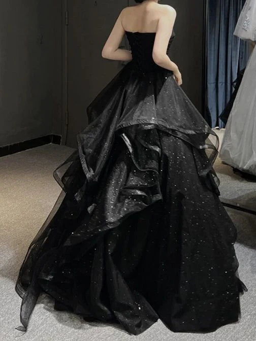 Strapless Sleeveless High Waist Irregular Prom Dress