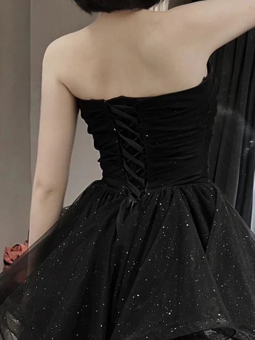 Strapless Sleeveless High Waist Irregular Prom Dress