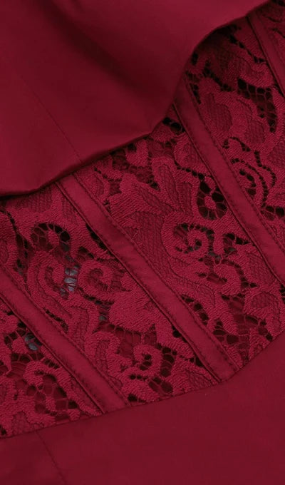 Sleeveless Off-the-Shoulder Lace Prom Dress With Back Slit