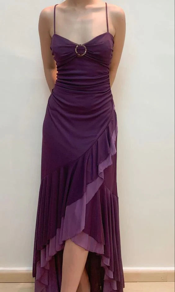 Spaghetti Straps Off-the-Shoulder Party Prom Dress