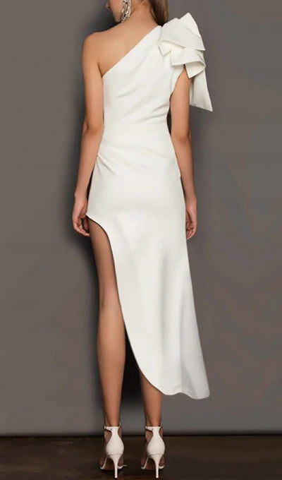 One-Shoulder Hight Low Fishtail Prom Dress