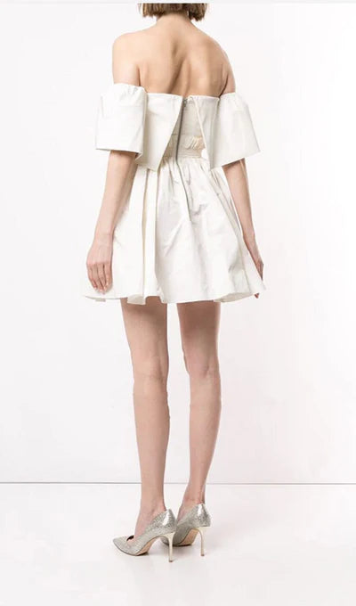 Off-the-Shoulder Strapless Fluffy Prom Dress