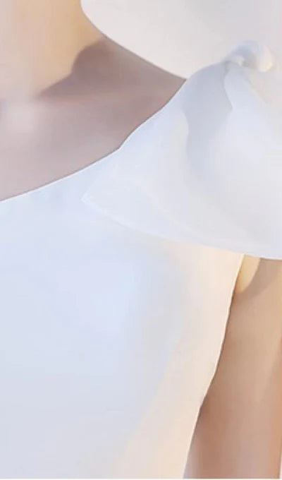 One-Shoulder Fishtail Prom Dress With Side Tulle