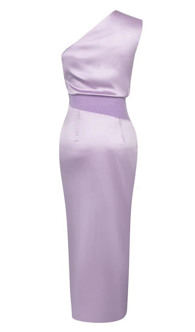 A-line One Shoulder Satin Prom Dress