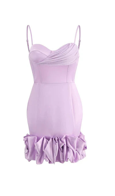 Spaghetti Straps Ruffled Corset Short Prom Dress