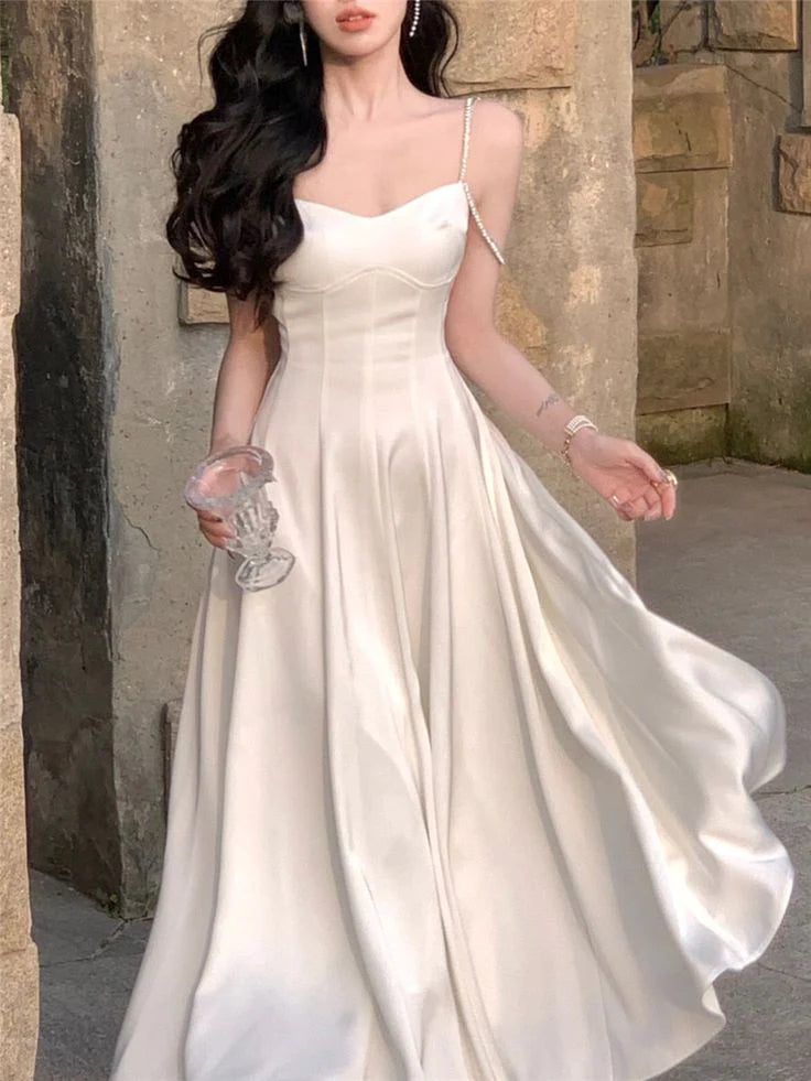 Elegant Spaghetti Strap Evening Prom Dress