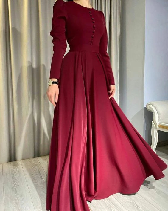Robe de bal trapèze simple et élégante