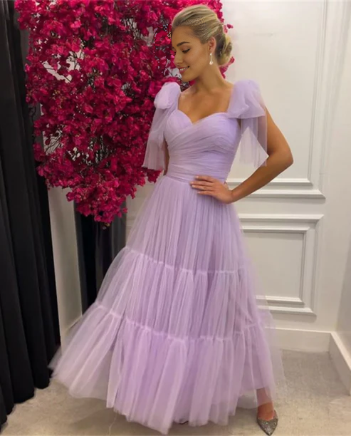 Robe de bal trapèze sans manches en tulle, longueur au sol