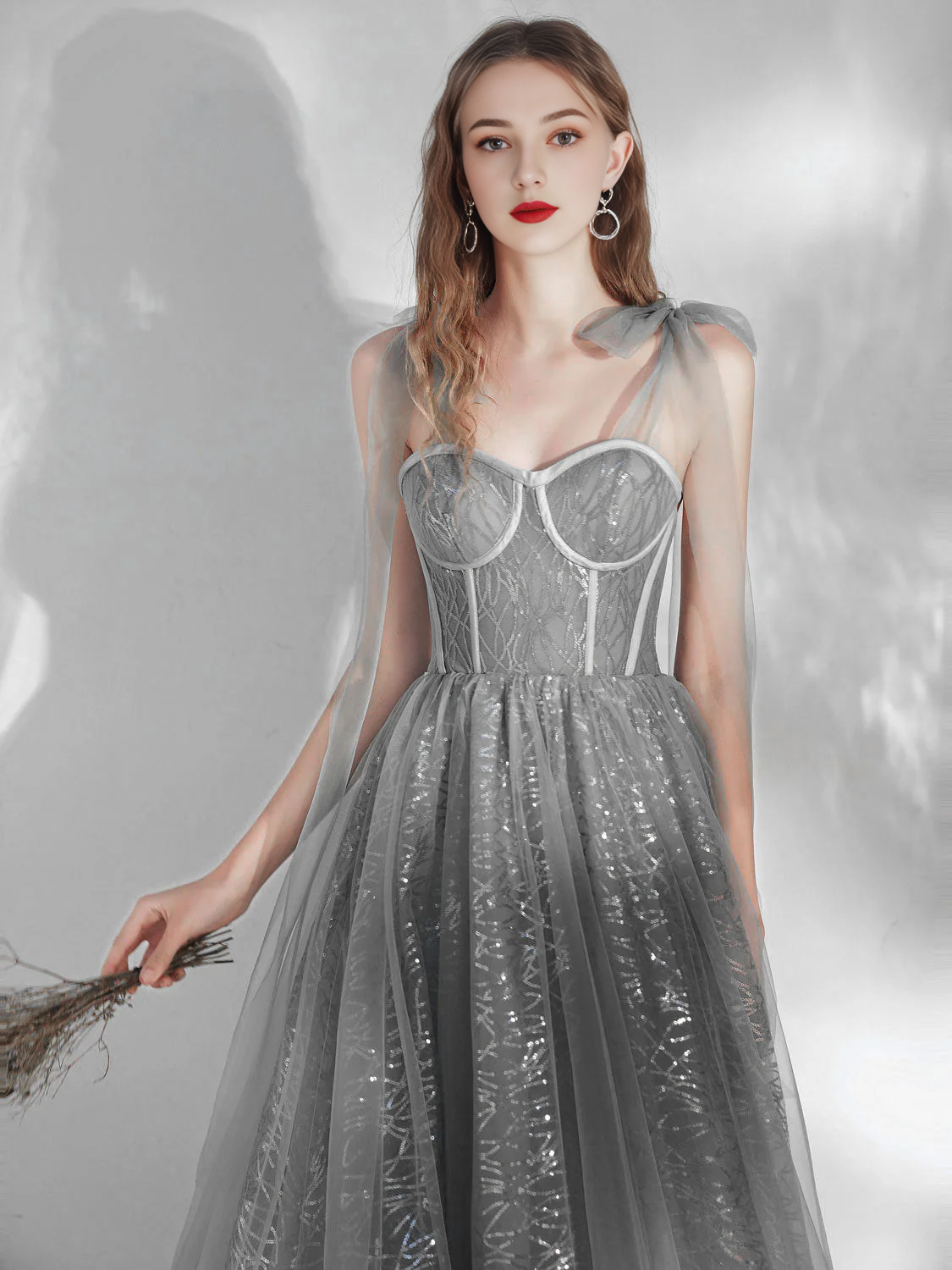 Straps Sweetheart Neck Tulle Short Prom Dress