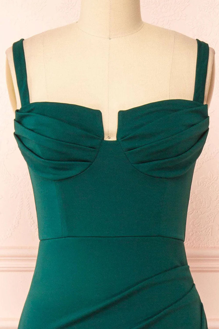 Square Neck Off Sleeves Corset Top Straps Prom Dress with Slit