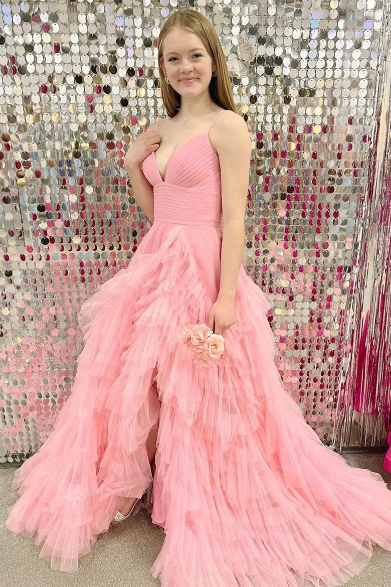 Weitese Dress Formal Women's Dresses High-Waist Tiered with Ruffles Tulle Party Dress Prom Dresses Shops