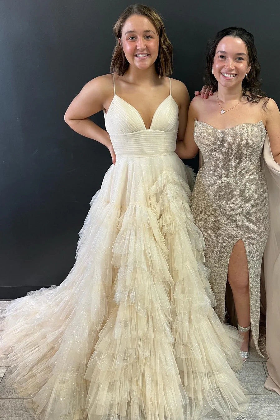 Weitese Dress Formal Women's Dresses High-Waist Tiered with Ruffles Tulle Party Dress Prom Dresses Shops