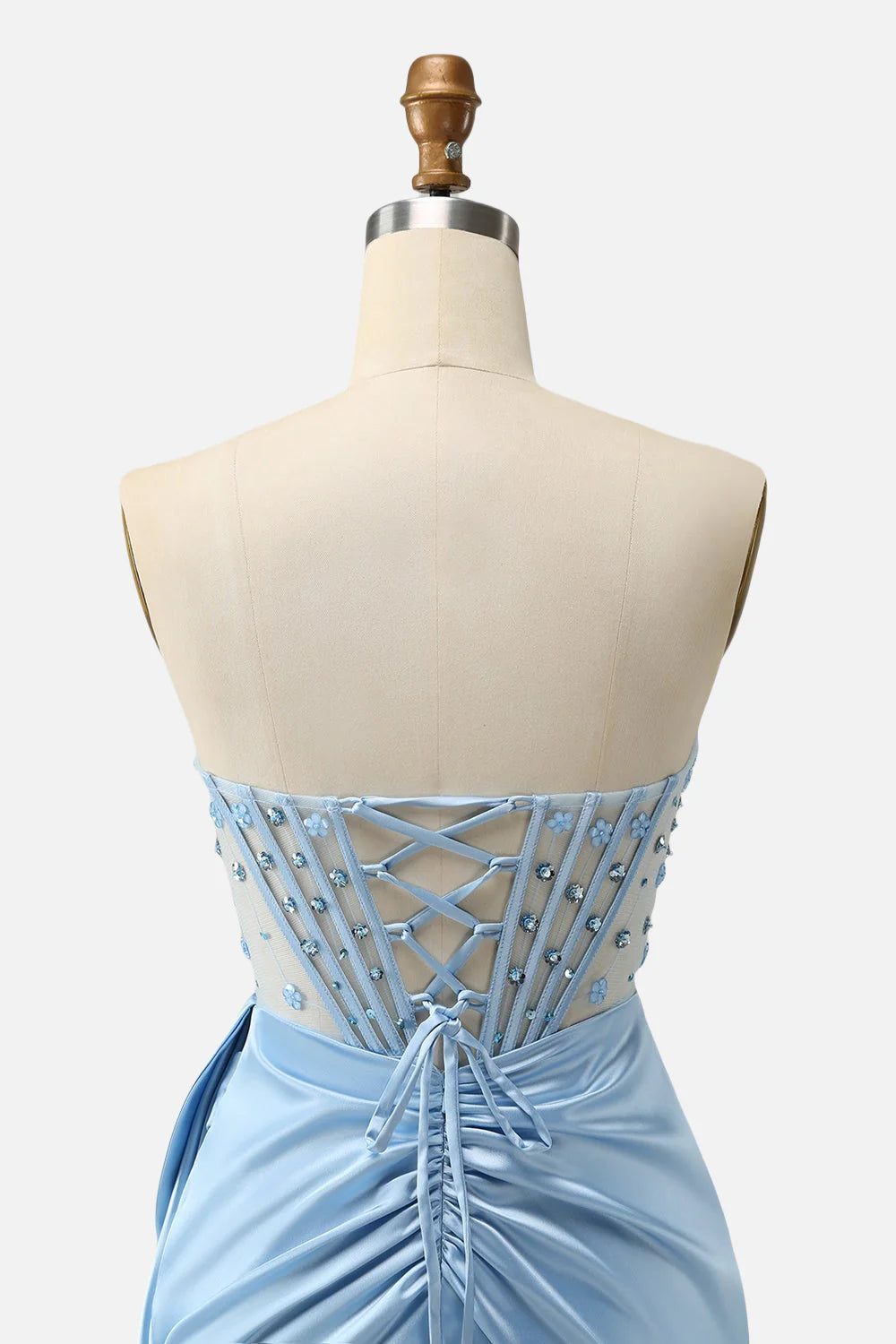 Vestido Weitese azul con cuentas, fruncido, ajustado, corto, con chal, para regreso a casa 