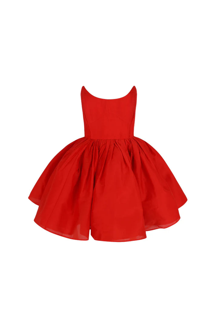 Red Shoulderless Strapless Sleeveless A-line Elegant Homecoming Dress