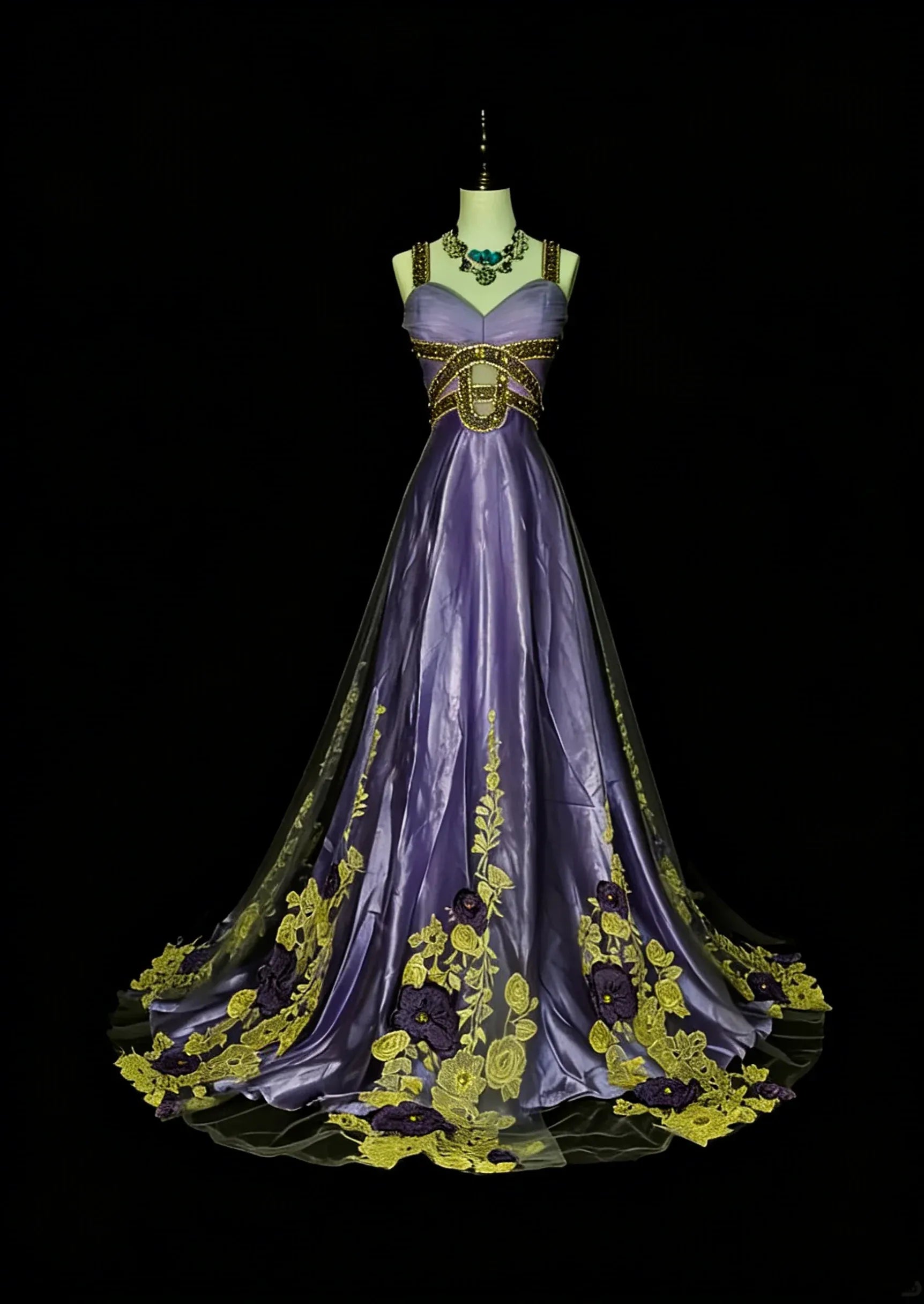 Regal A-Line Sweetheart Spaghetti Strap Zip Back Floor-Length Gala Dress