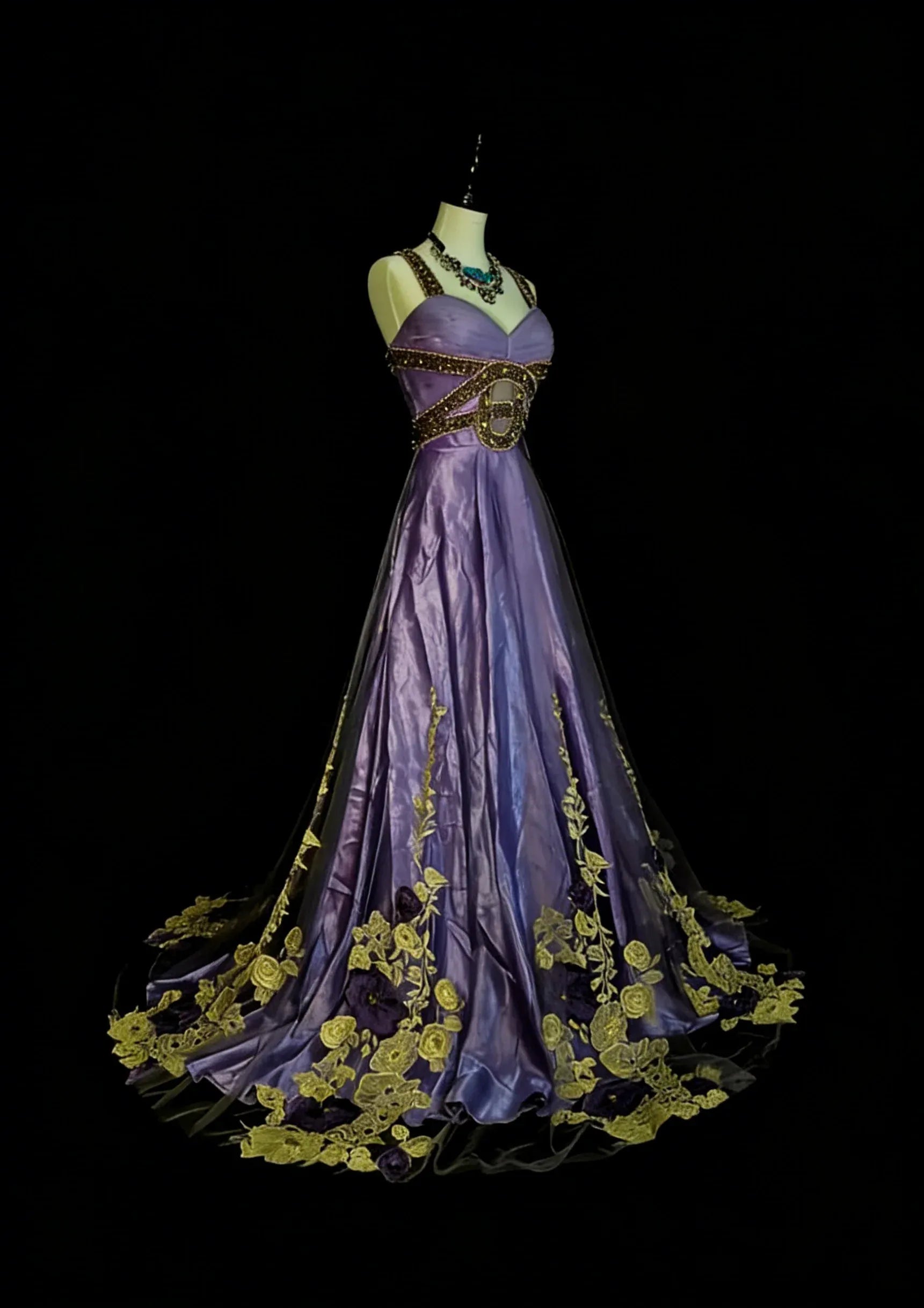 Regal A-Line Sweetheart Spaghetti Strap Zip Back Floor-Length Gala Dress