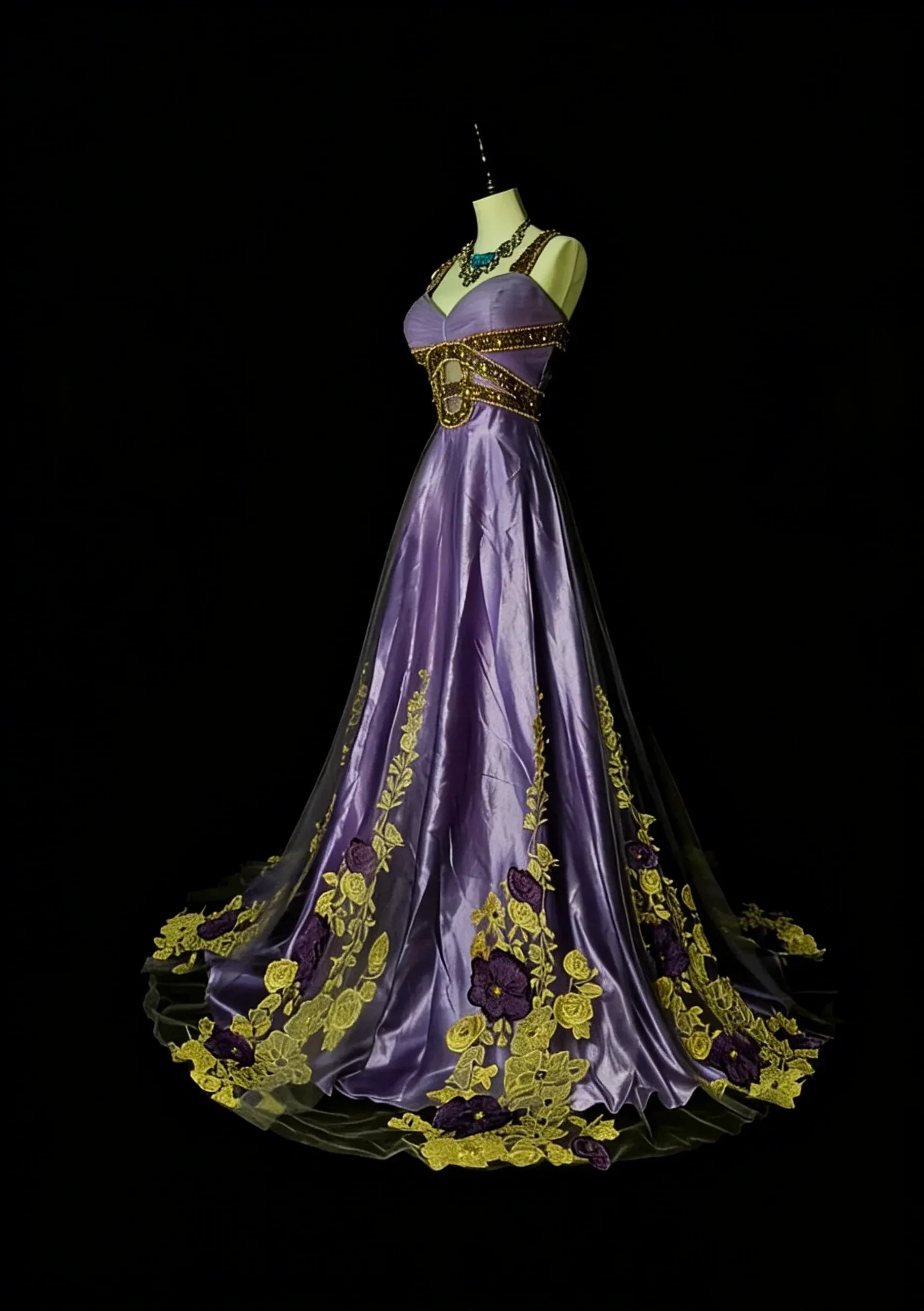 Regal A-Line Sweetheart Spaghetti Strap Zip Back Floor-Length Gala Dress