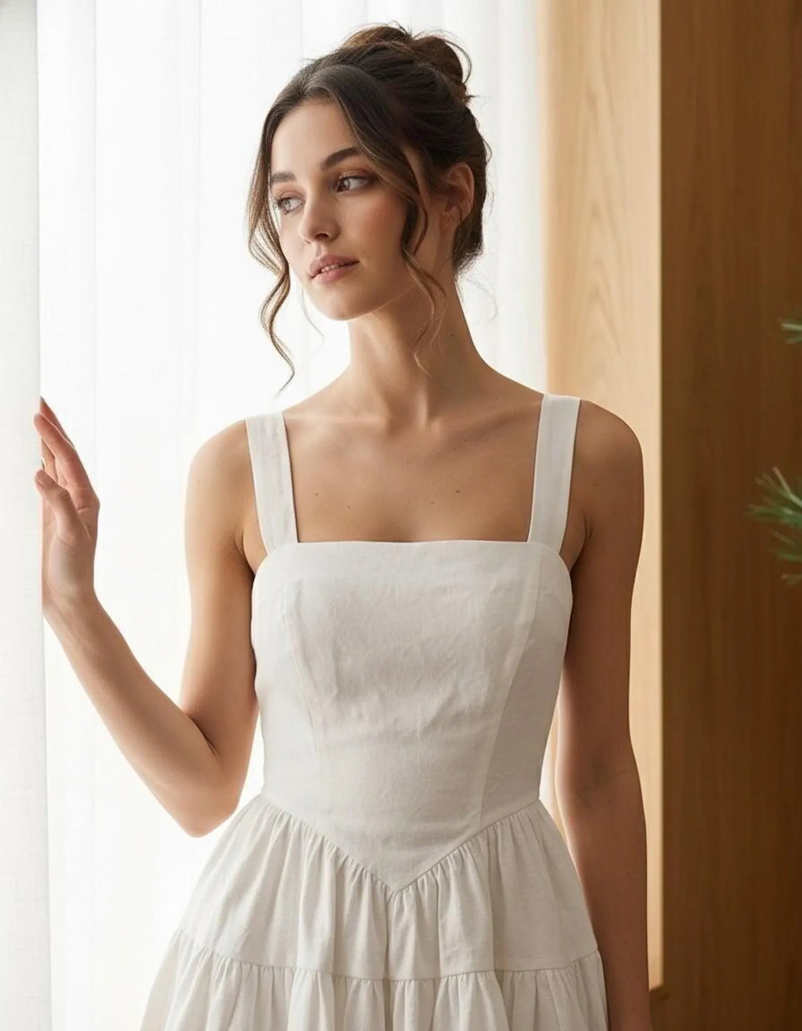 Romantic A-Line Square Neck Tiered Ruffled White Mini Homecoming Dress