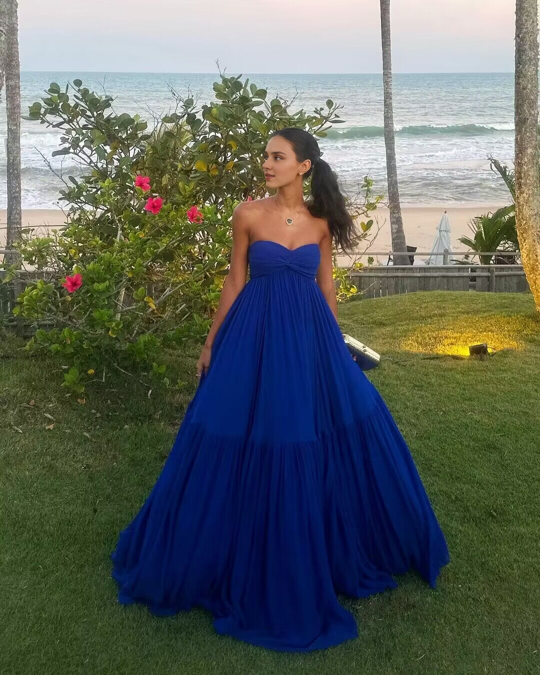 Weitese Formal Women's Dresses Strapless Royal Blue A Line Long Prom Dress Prom Dresses Stores