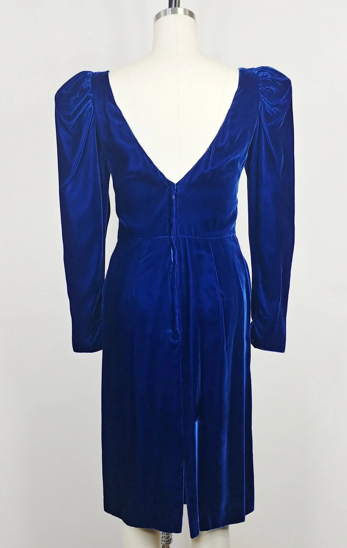 Royal Blue Velvet Party Dress Vintage Wiggle Dress Womens Formal Cocktail Evening Dress