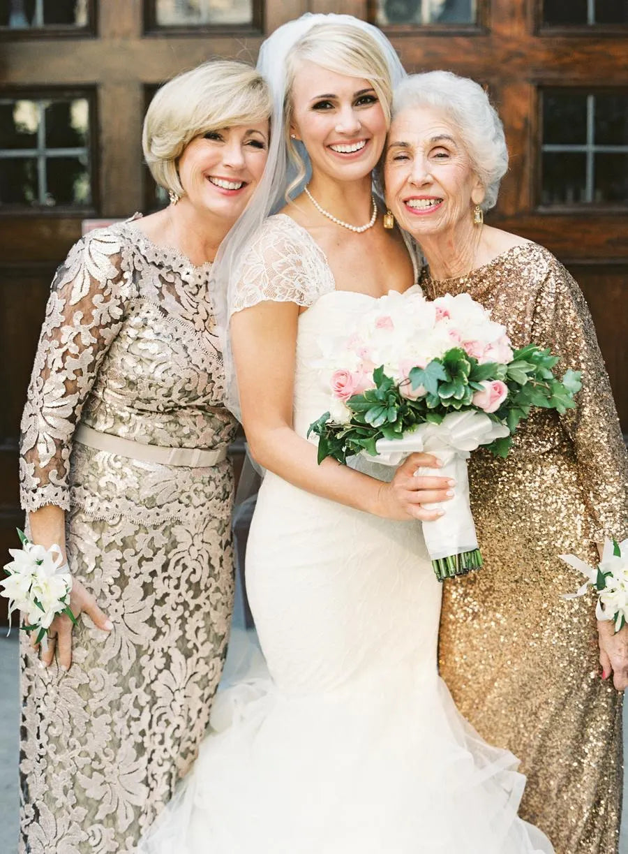 Sash/Ribbon/Belt Scoop 3/4 Sleeves Floor-Length Mother of the Bride Dresses