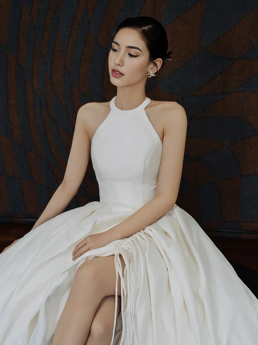 Robes de soirée Weitese, robe de bal longue blanche élégante en satin à col licou, coupe trapèze, robes de bal, boutiques, robes formelles pour femmes 