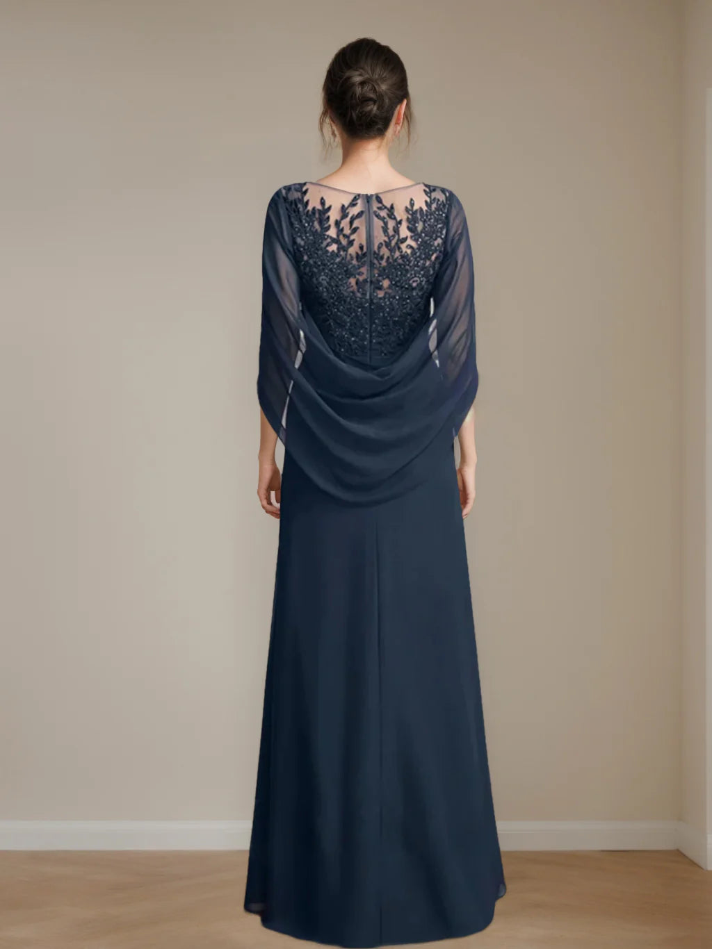 Mom Of The Bride Dressbride Mother Dress A-Line/Princess Scoop Floor-Length Mother of the Bride Dresses with Pleated & Sequins Formal Women's Dresses