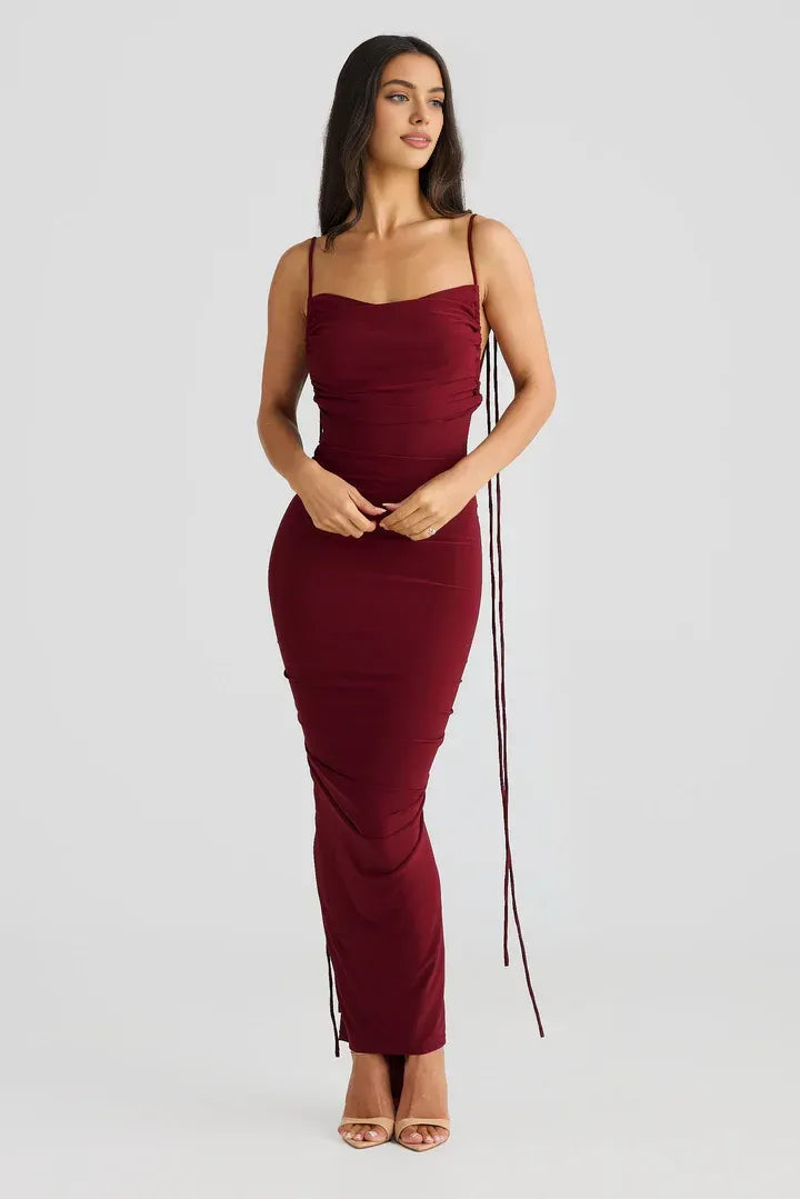 Sexy Bodycon Asymmetrical Neck Sleeveless Backless Floor-Length Prom Dress