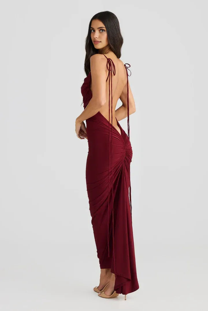 Sexy Bodycon Asymmetrical Neck Sleeveless Backless Floor-Length Prom Dress