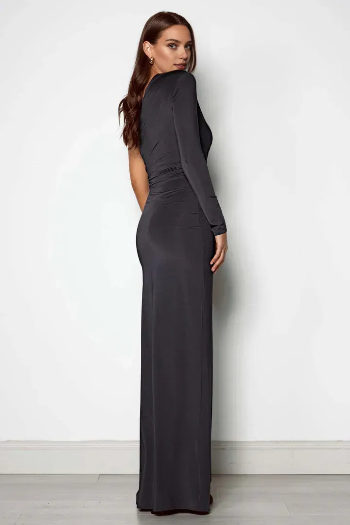 Sexy Bodycon One Shoulder Sleeveless Split Floor-Length Prom Dress