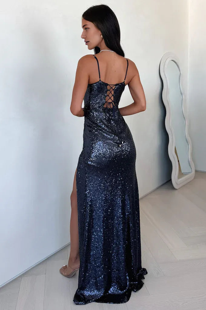 Sexy Mermaid/Trumpet Corset Sleeveless Sequins Floor-Length Prom Dress