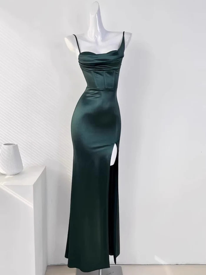 Sexy Mermaid/Trumpet Spaghetti Straps Sleeveless Zipper Up Long Party Dresses