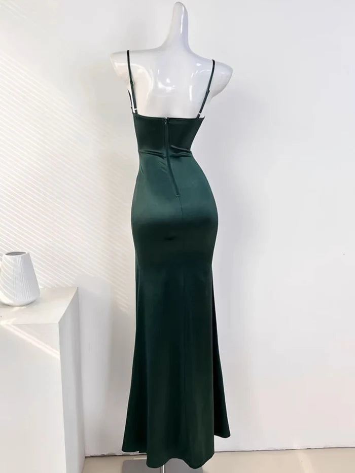 Sexy Mermaid/Trumpet Spaghetti Straps Sleeveless Zipper Up Long Party Dresses
