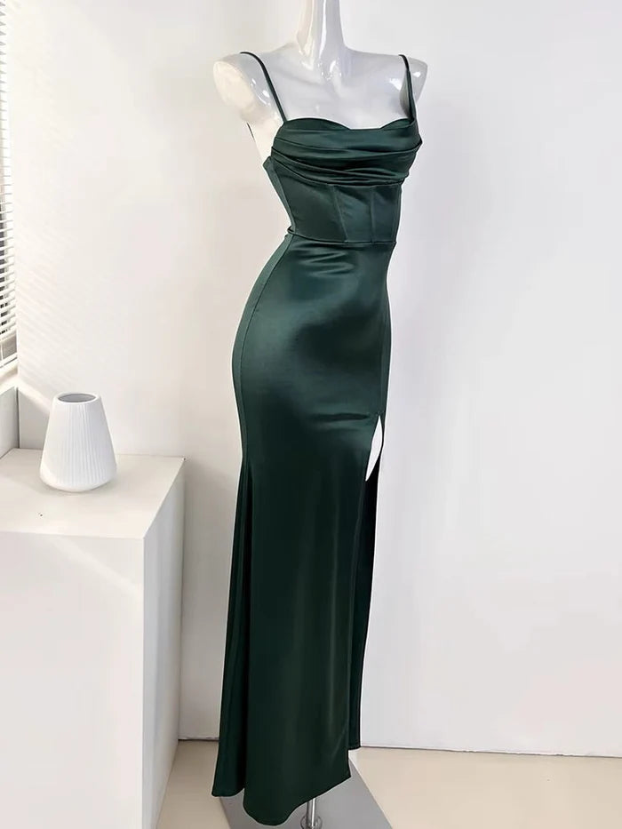 Sexy Mermaid/Trumpet Spaghetti Straps Sleeveless Zipper Up Long Party Dresses