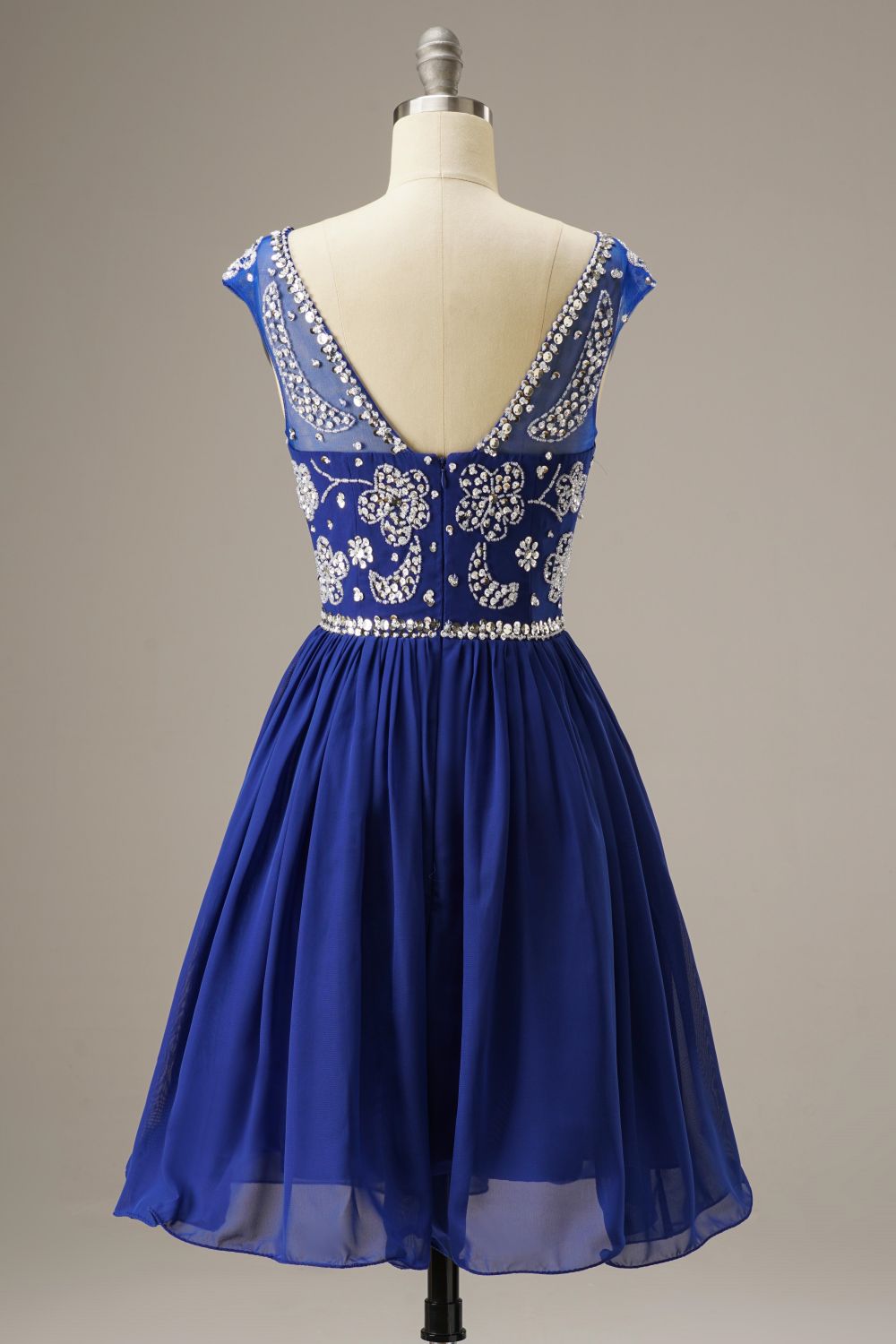 Vestidos de fiesta Weitese con mangas cortas y cuentas