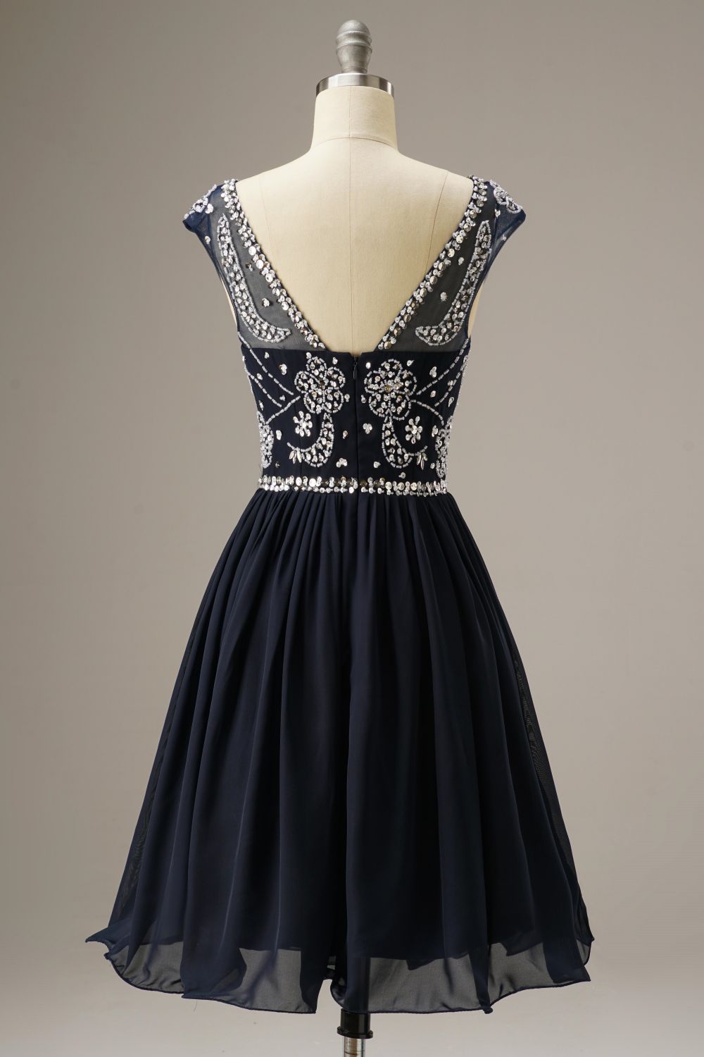 Vestidos de fiesta Weitese con mangas cortas y cuentas