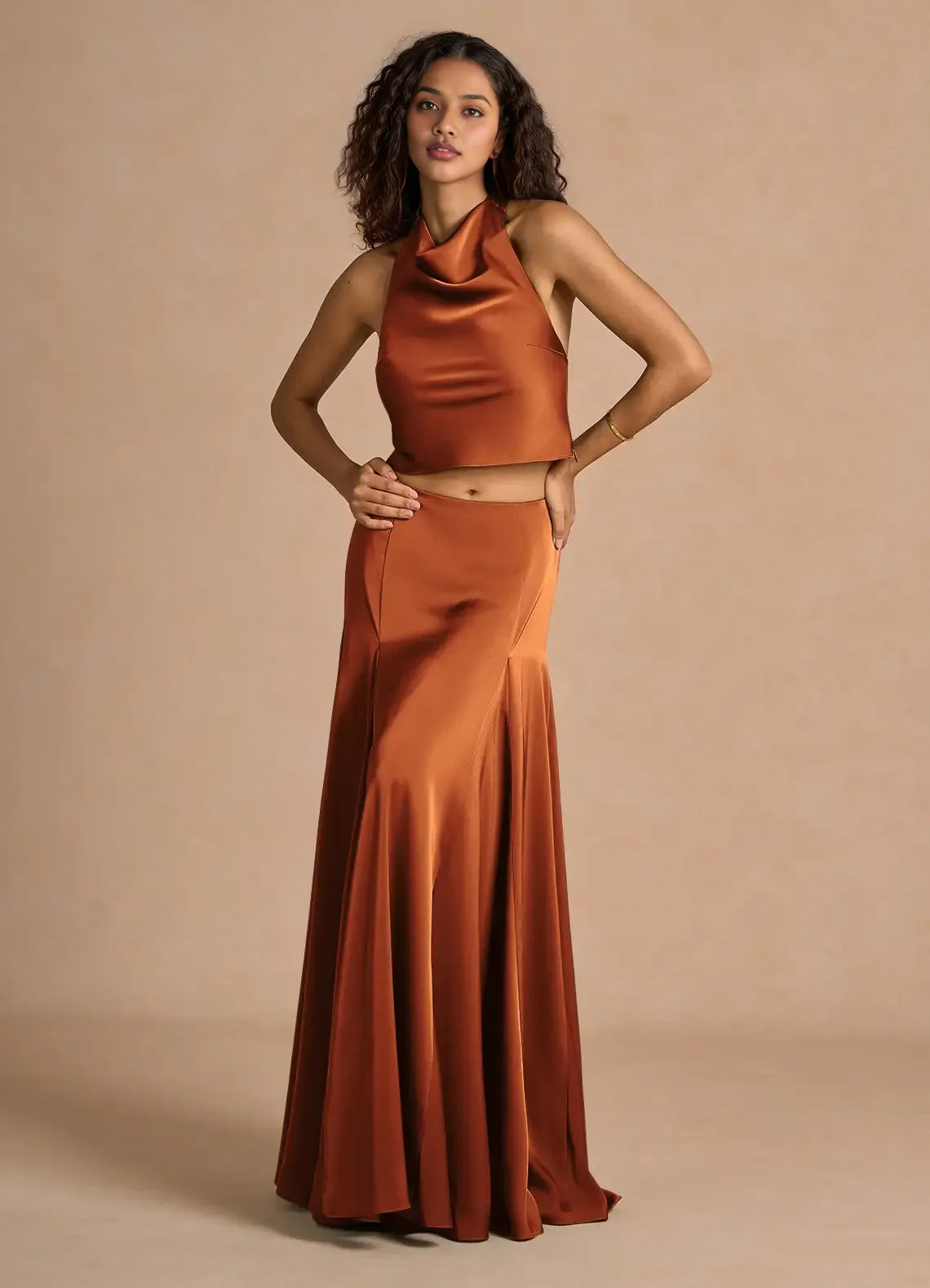 Simple A-Line Halter Neck Sleeveless Backless Floor-Length Evening Dress