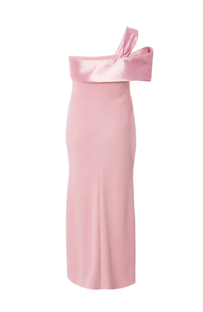 Simple A-Line One Shoulder Sleeveless Satin Floor-Length Plus Size Prom Dress