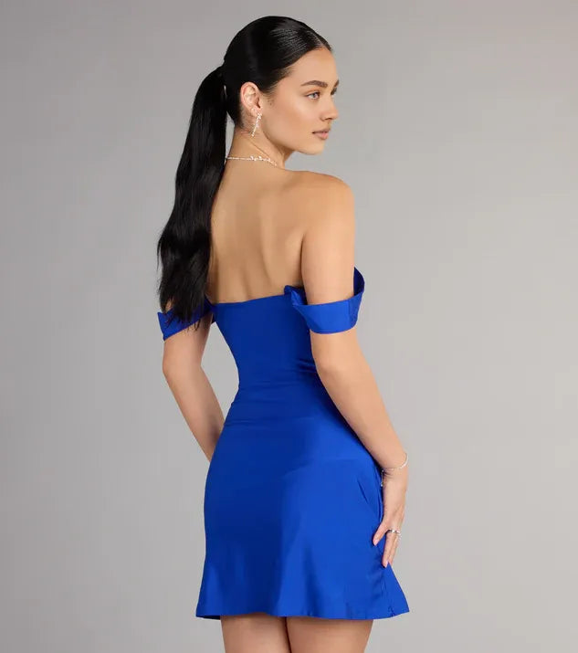 Simple A-Line/Princess Off-The-Shoulder Sleeveless Backless Short-Mini Homecoming Dresses