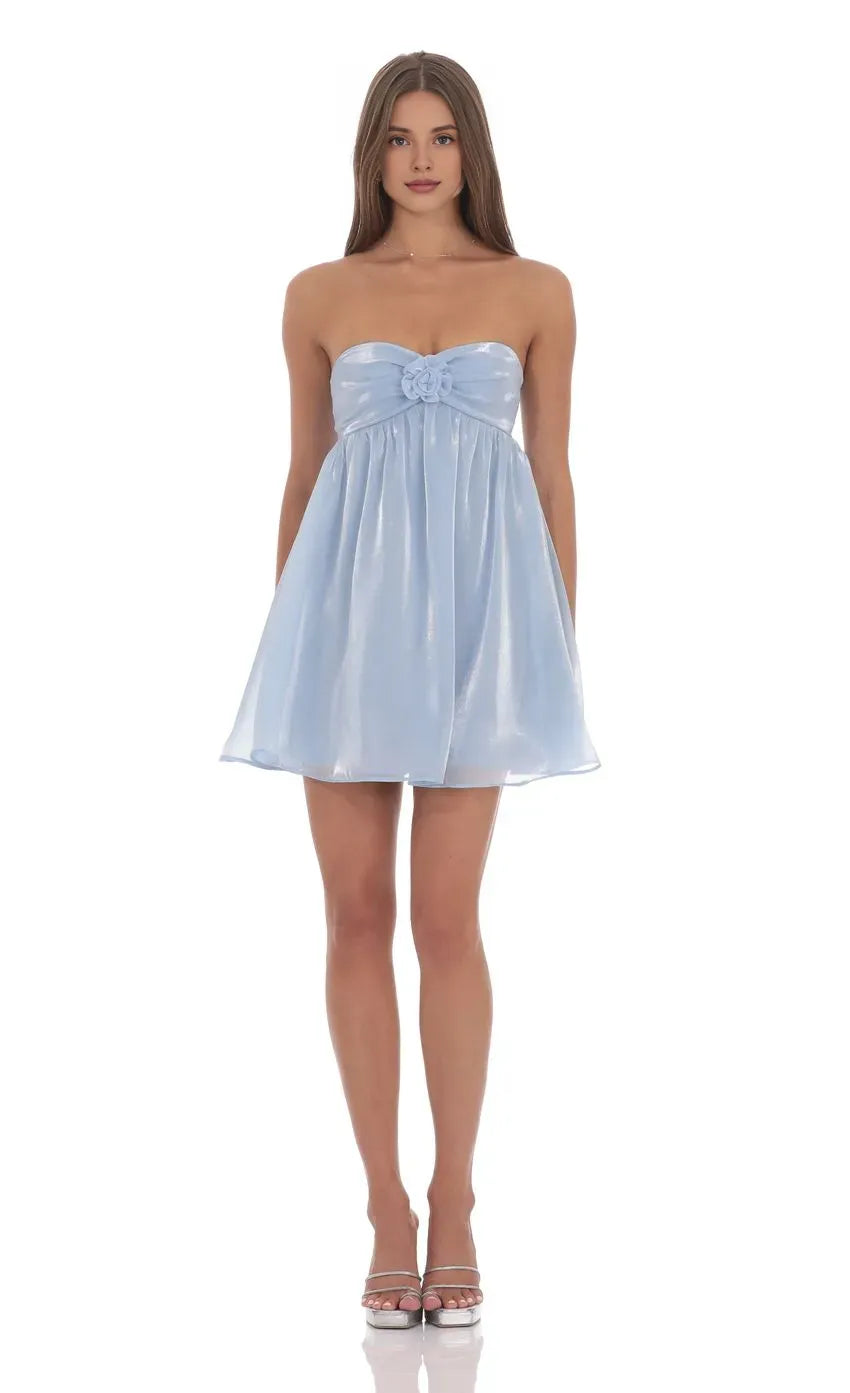 Simple A-Line/Princess Strapless Sleeveless Backless Short-Mini Homecoming Dress