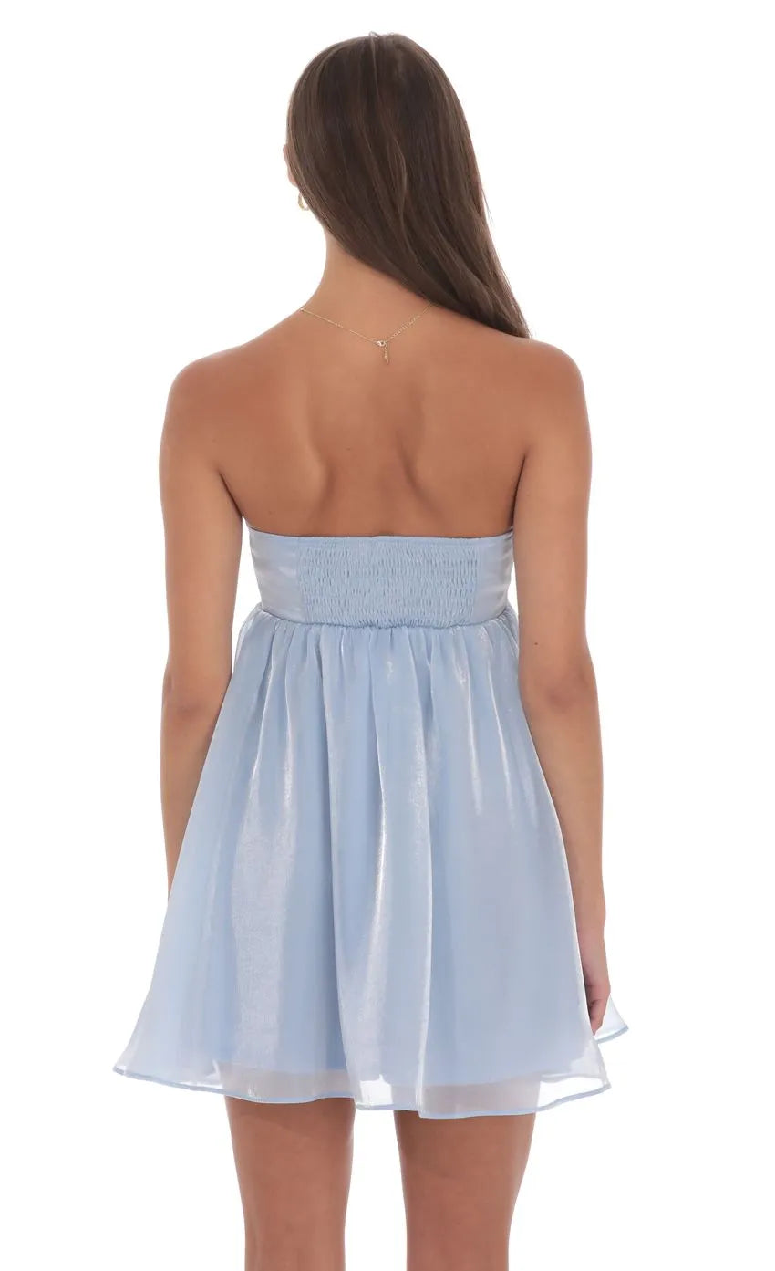 Simple A-Line/Princess Strapless Sleeveless Backless Short-Mini Homecoming Dress