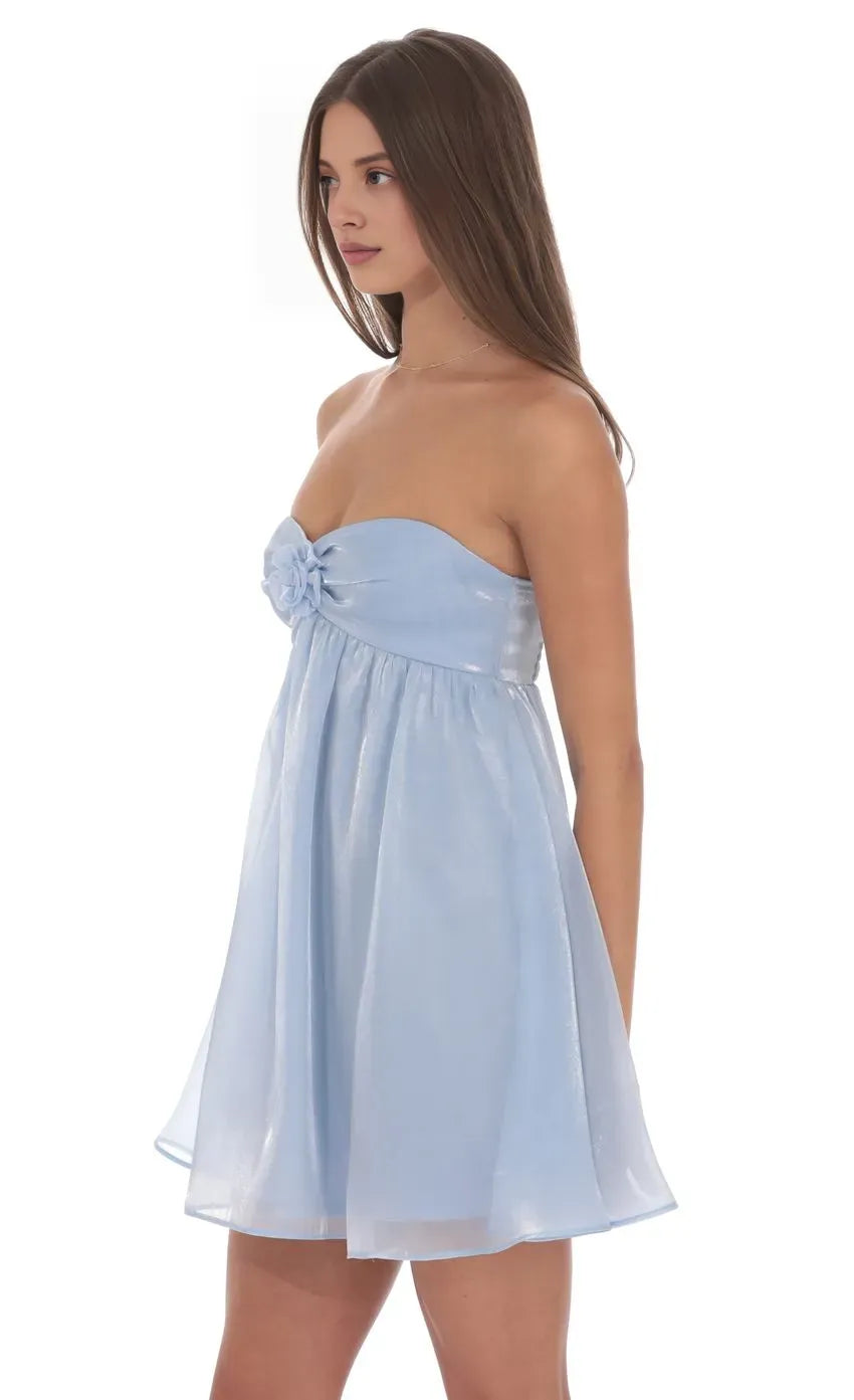 Simple A-Line/Princess Strapless Sleeveless Backless Short-Mini Homecoming Dress