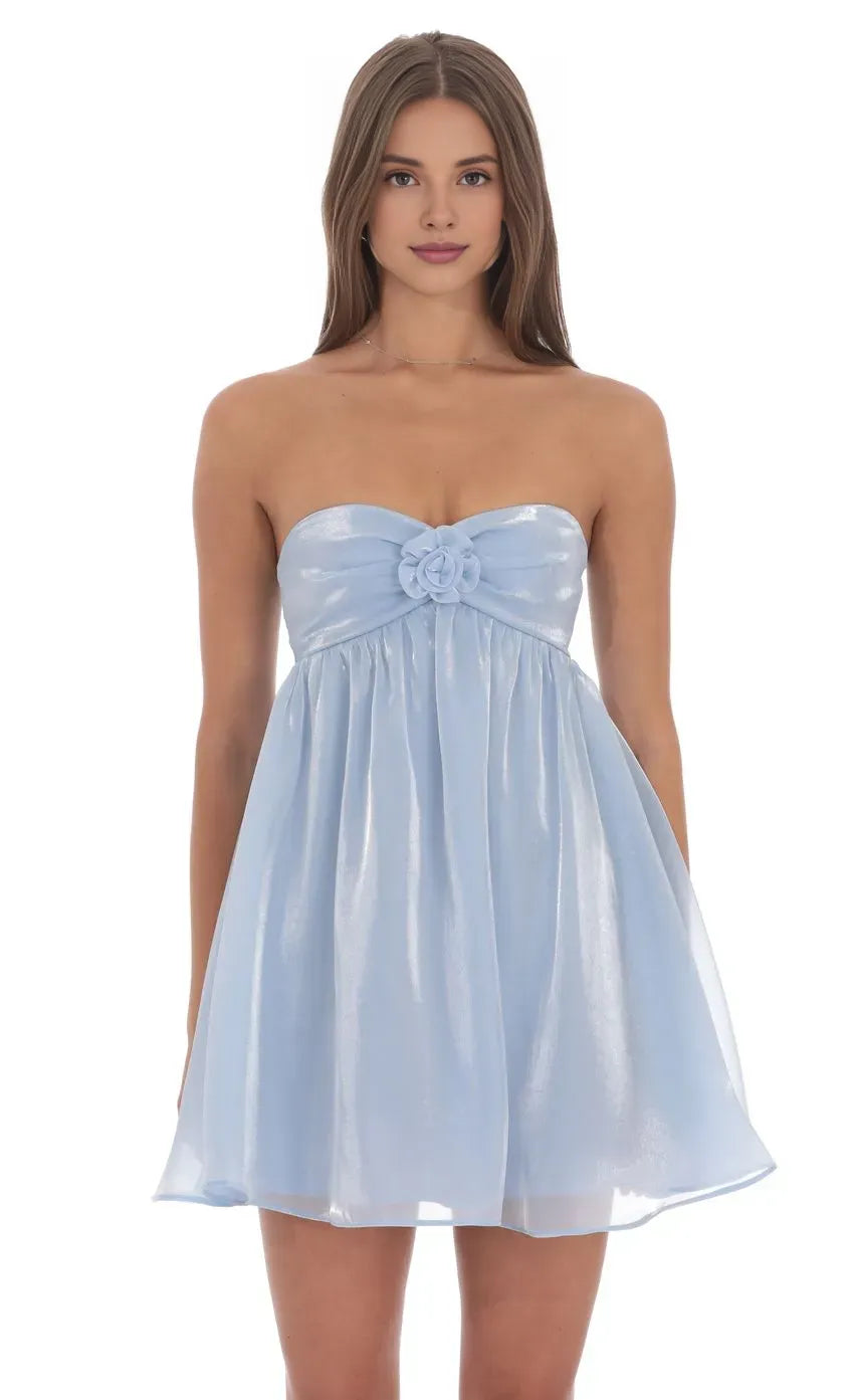 Simple A-Line/Princess Strapless Sleeveless Backless Short-Mini Homecoming Dress