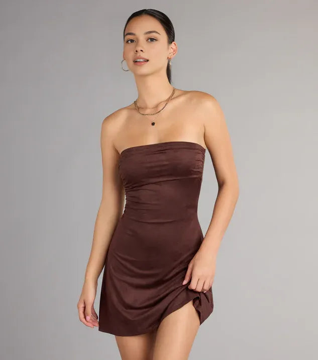 Simple A-Line/Princess Strapless Sleeveless Backless Short-Mini Homecoming Dresses