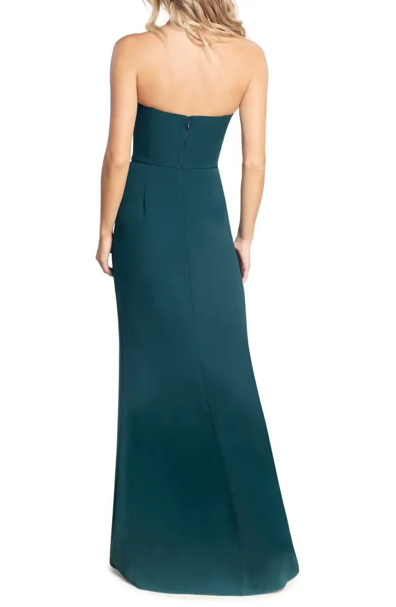 Simple A-Line Strapless Sleeveless Zipper Up Floor-Length Prom Dress