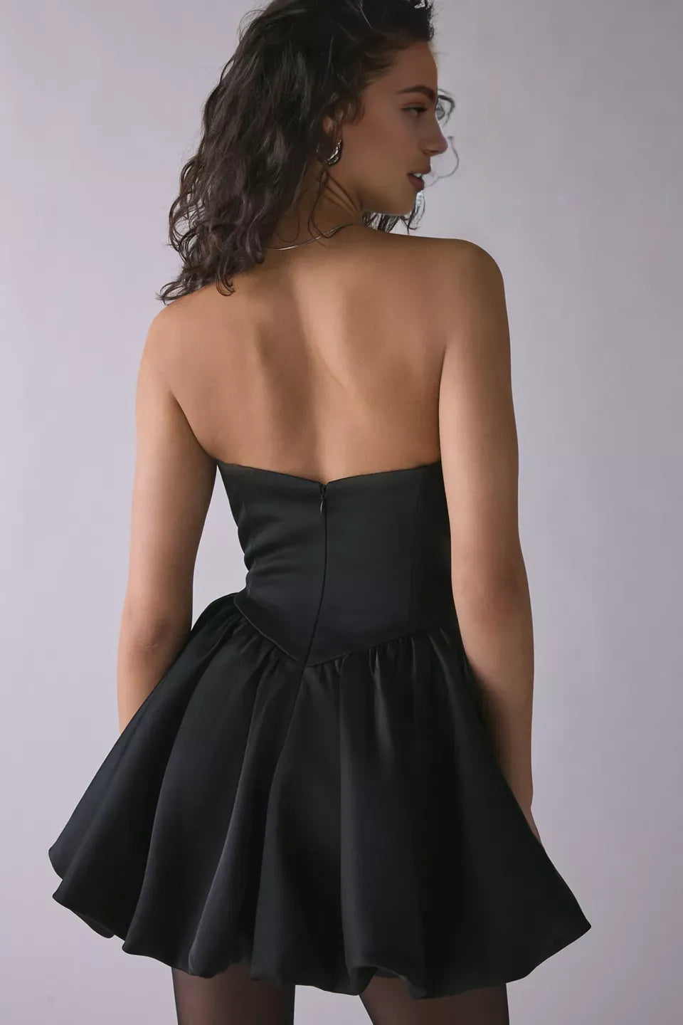 Simple A-Line Strapless Sleeveless Zipper Up Short-Mini Homecoming Dress