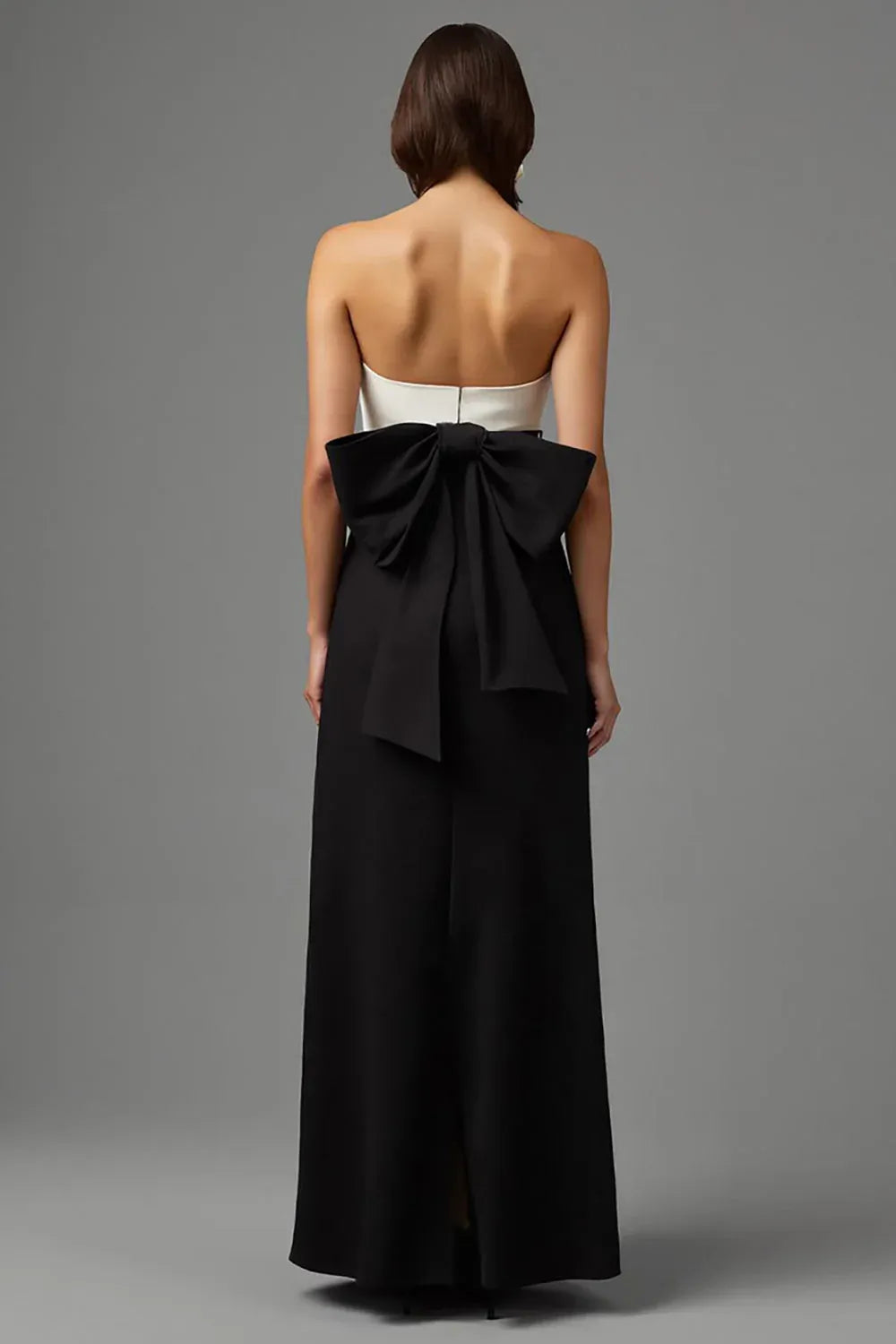 Simple A Line Strapless Sleeveless Backless Floor-Length Evening Dress