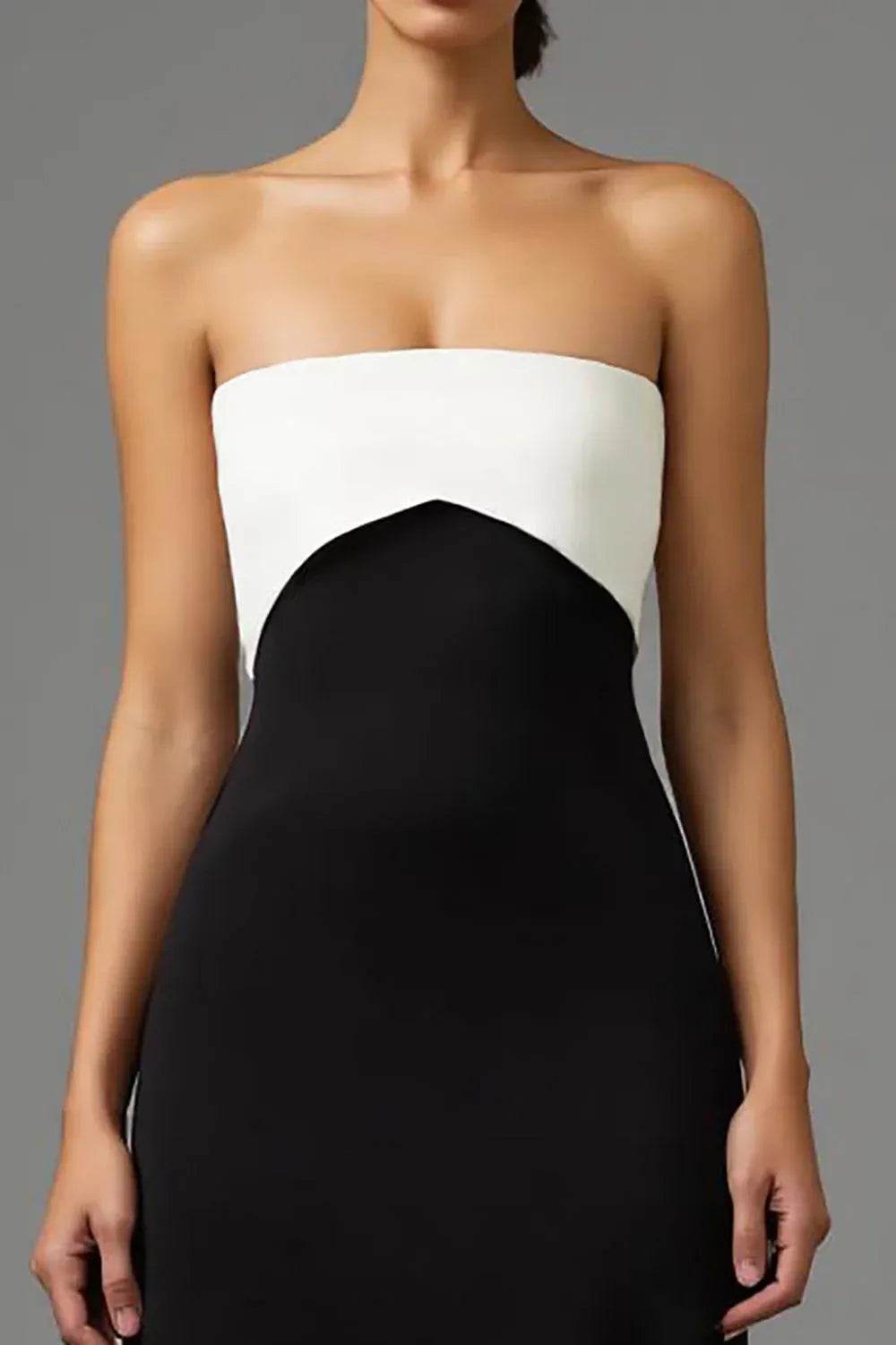 Simple A Line Strapless Sleeveless Backless Floor-Length Evening Dress